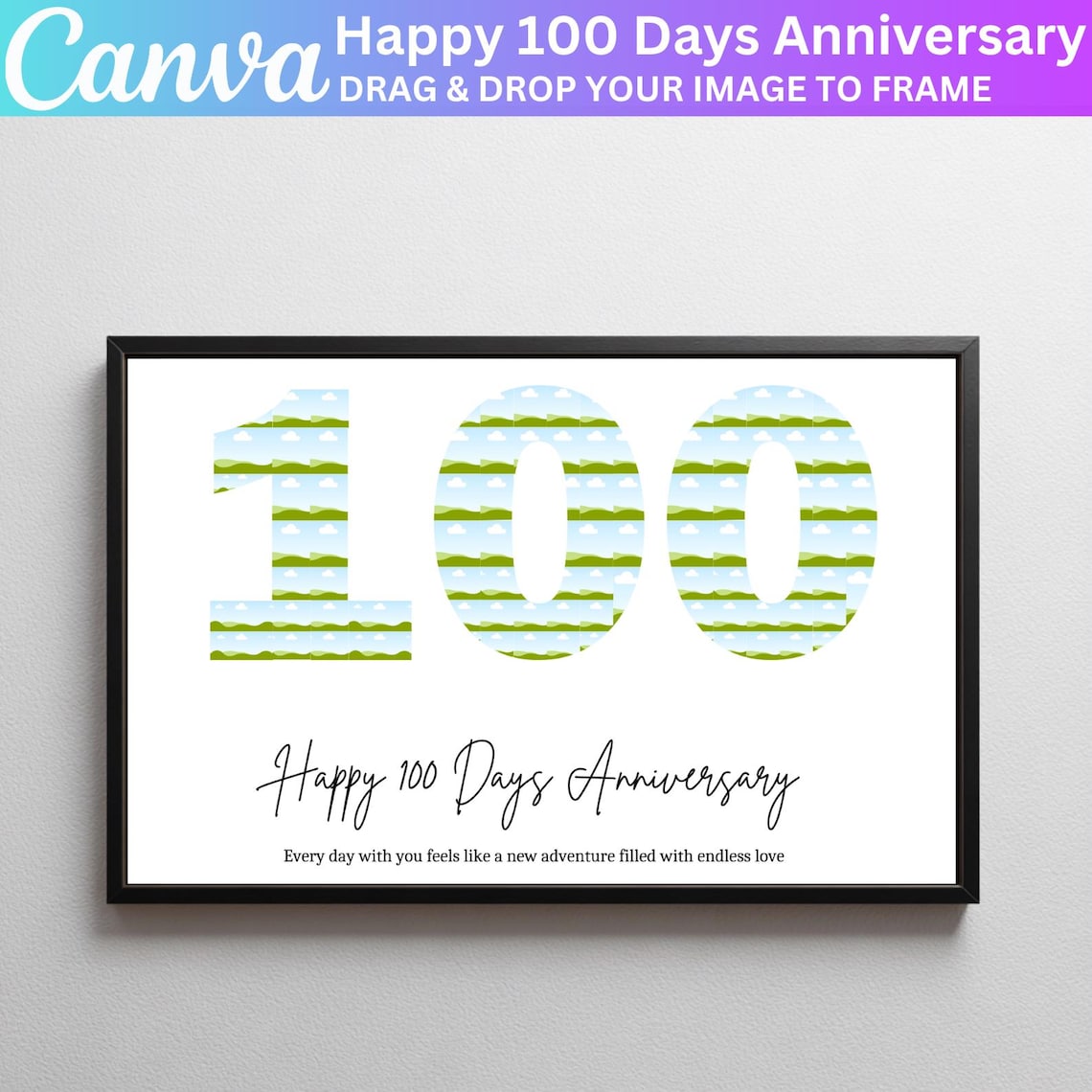 100th Birthday Photo Collage Template, Happy 100 Days Anniversary Canva ...