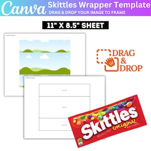 Skittles Wrapper Canva Editable Template, Skittles Candy Label Template, Blank Skittles Candy Wrapper, Custom Canva Skittles Wrapper
