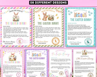 Easter Bunny Letter Template, Personalized Bunny Return Letter, Canva Editable Letter From Easter Bunny, Kids Easter Note Printable Digital