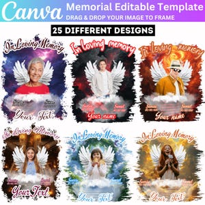 25 In Loving Memory T Shirt Template Bundle, In Loving Memory Canva Editable, Funeral and Celebration of Life Canva Design, Memorial T Shirt