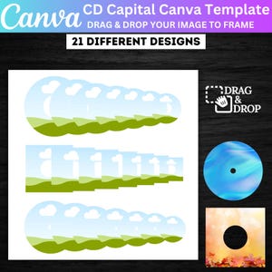 Vinyl Record Label Canva Template, Canva  Editable Vinyl Record Frame, Blank Record Template Record Label Sticker Template, Digital Download