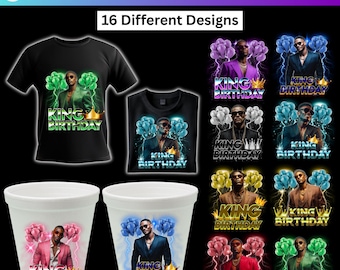 Birthday King T Shirt Canva Template, Canva Editable Styrofoam Cup Sticker, Men Birthday Designs, Custom T Shirt Sublimation Designs Digital