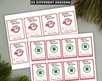 Personalized Santa Gift Tags, Christmas Stickers Santa Label, Editable Names Santa Gift Label, Christmas Gift Labels, Christmas Favor Tags