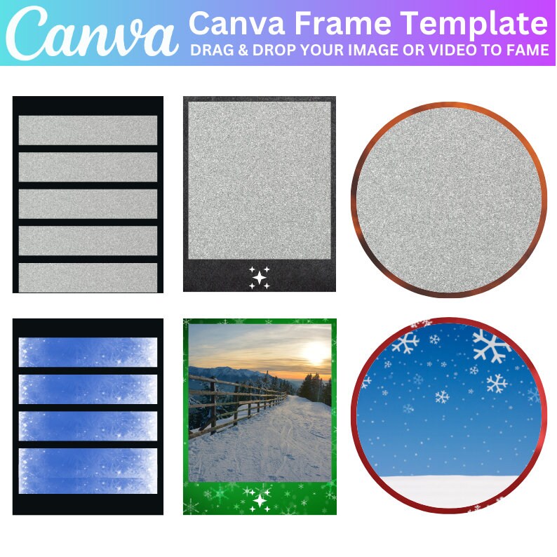 Camera Frame Add Your Own Photos Images or Patterns, Canva Frame ...
