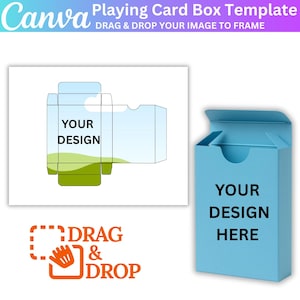 Playing Card Box Template, Canva Editable Card Box Template, Poker Card Box Template, 8.5&quot;x11&quot; Sheet Canva Drag And Drop Card Box