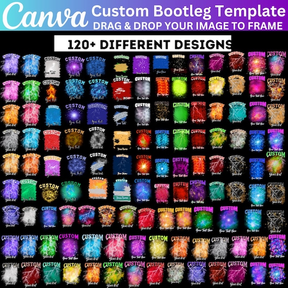 120+ Custom Bootleg Rap Tee Canva Editable Template, Custom Bootleg Shirt Mega Bundle, Custom Sublimation Canva Photo Birthday Concert Shirt