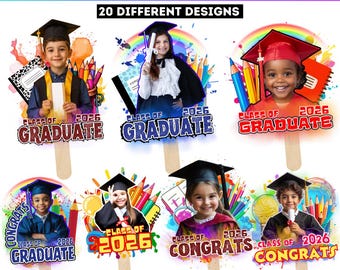 20 Kids Graduation Canva Editable Template, Class of 2026 Kids Graduation, Grad Fan Designs, Grade School, Elementary Class of 2026 Digital
