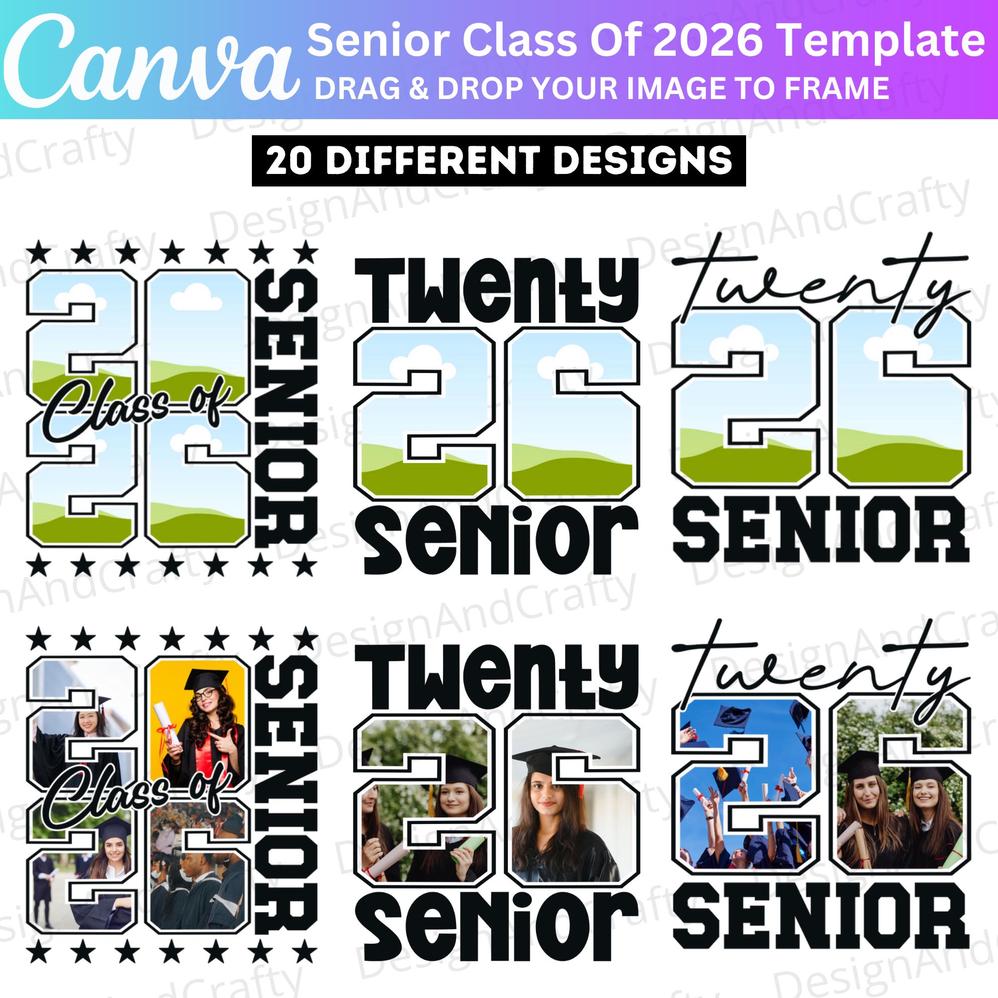 20 Senior Class of 2026 Canva Template, Editable Senior Frame 2026 ...