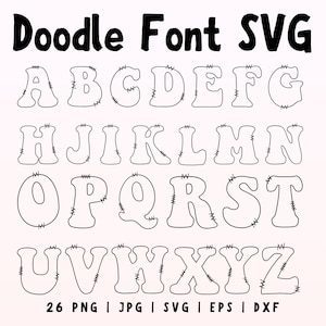 Doodle Font Svg, Doodle Font Png, Doodle Letters Svg,  Doodle Alphabet Hand Drawn, Doodle Letters Png, Doodle Alphabet Png, Digital Download