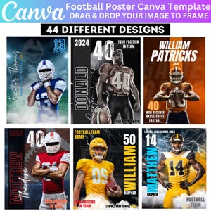Football Poster Canva Editable Template Mega Bundle, Sport Background & Digital Backdrop For Senior Sport, Senior Night Banner, Digital File