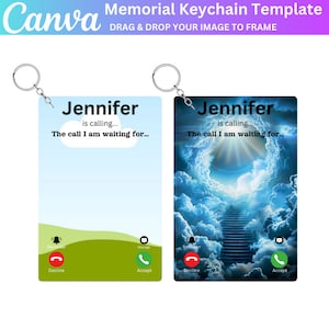 Plantilla editable de Canva de llavero conmemorativo, llavero de foto personalizado, llavero conmemorativo editable, llavero en memoria amorosa, regalo de simpatía