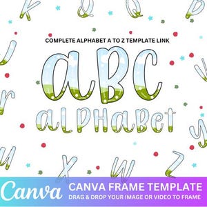 Editable Canva Frames Template, Fillable Canva Frame, Block Shadow Font, Canva Drag & Drop Photos Retro Letters, Font Canva Frames, Digital