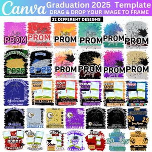 Class Of 2025 Graduation Template Bundle, Senior 2025 Canva Template, Congratulation Canva Template, Grad 2025 Tshirt Design, Drag Your Drop