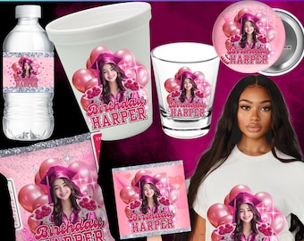 Birthday Party Pack Bundle, Canva Editable Birthday SZN Party Favor, Chip Bag, Birthday T Shirt,  Teen Adult Birthday Templates Digital File
