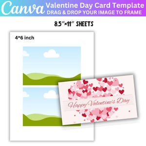 Valentinstag Karte Foto Collage bearbeitbare Vorlage, Valentinstag, Canva Liebesrahmen, ziehen Sie Ihr eigenes Bild, Paar Geschenk, Liebe Fotocollage