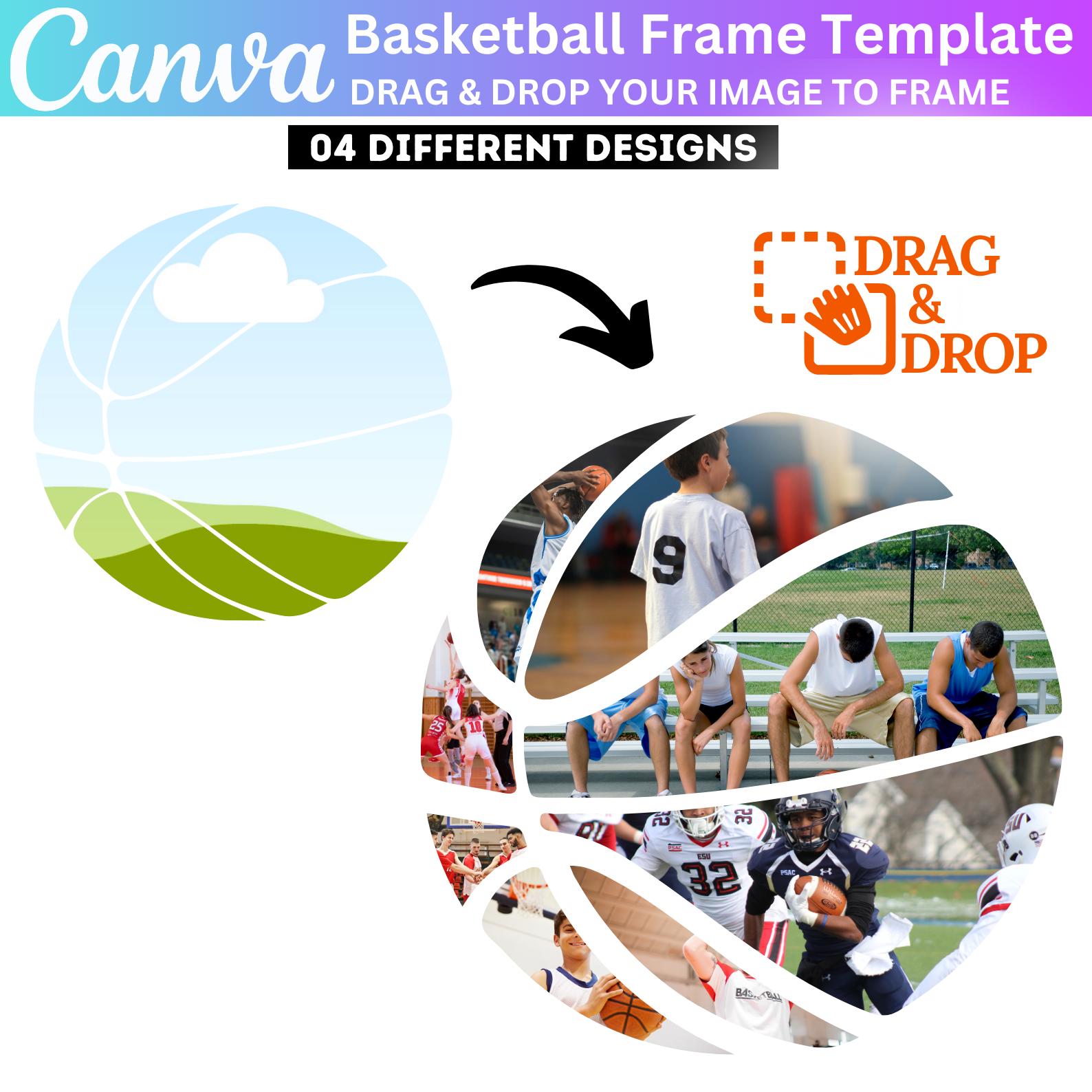 Basketball Canva Editable Template, Basketball Frame Design, Sports ...