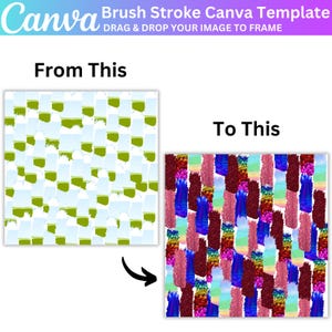 Fill Your Own Paint Splash, Bleach Effect Distressed Edge Canva Editable Frames Bundle, Canva Drag and Drop Photo Paint Splatter Canva Frame