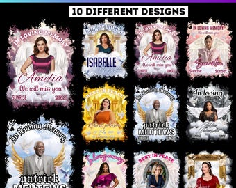 In Loving Memory Canva Editable T Shirt Designs, Memorial Shirt Template Bundle, Funeral, Heavens Stairway, Tribute & Obituary Designs