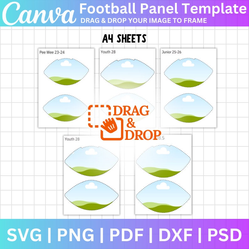 Football Panel Ls Football Panel Template Svg Bundle, Canva Editable, Football Ball ...
