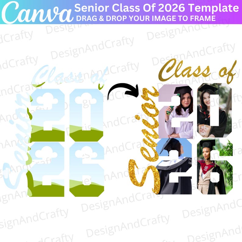 Editable Senior 2026 Template, Editable Senior Class of 2026 Canva ...