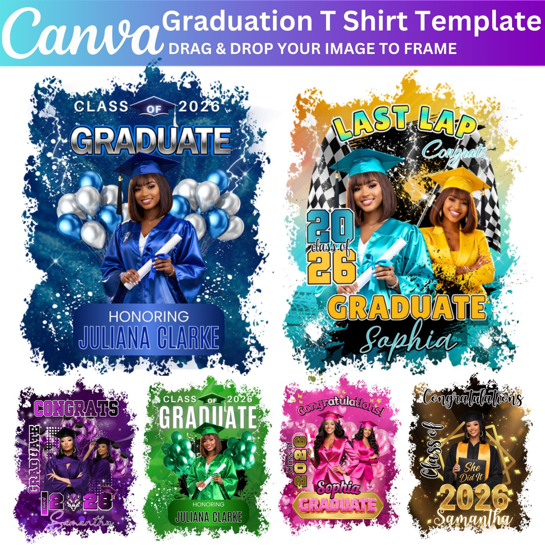 10 Graduation 2026 T Shirt Template, Senior Graduation Canva Editable ...