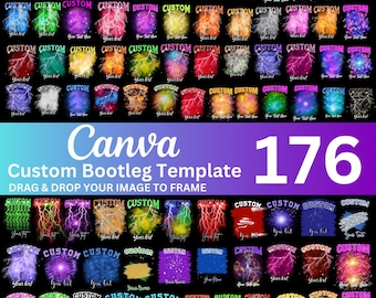 170+ Custom Bootleg Rap Tee Canva Editable Template, Custom Bootleg Shirt Mega Bundle, Custom Sublimation Canva Photo Birthday Concert Shirt