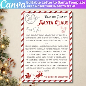 Letter From Santa Template, Christmas Personalized Santa Claus Template, Santa Printable on Christmas Morning, Christmas Personalized Letter
