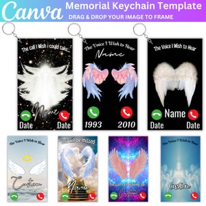 30 Canva-Bearbeitbares Vorlagenpaket für Gedenk-Schlüsselanhänger, Beileidsgeschenk, In liebevoller Erinnerung für immer in unseren Herzen, Der Anruf, den ich gerne machen könnte
