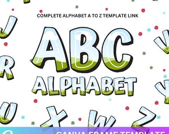Canva Editable Alphabet Letters Template, Canva Drag & Drop Photos Retro Letters, Font Canva Frames, Fillable Frame, Mystique Strokes Font