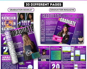 Graduation Booklet Canva Editable Template, Graduation Activity Book, Graduation Party Favor Printable Word Search, DIY Canva Template