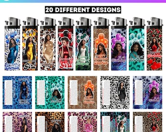 Birthday Lighter Template, Canva Editable Girl Birthday Party Favor Template, Birthday Lighter  Animal Print Template, Party Favor Designs
