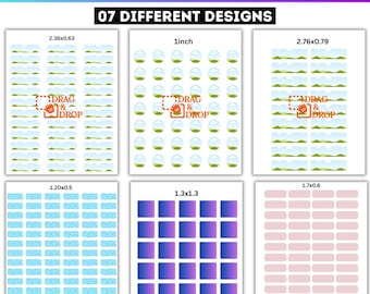 Name Labels Canva Editable Template Bundle, Custom Label Frame Designs, Back to School Name Label Template, School Supply Labels Digital