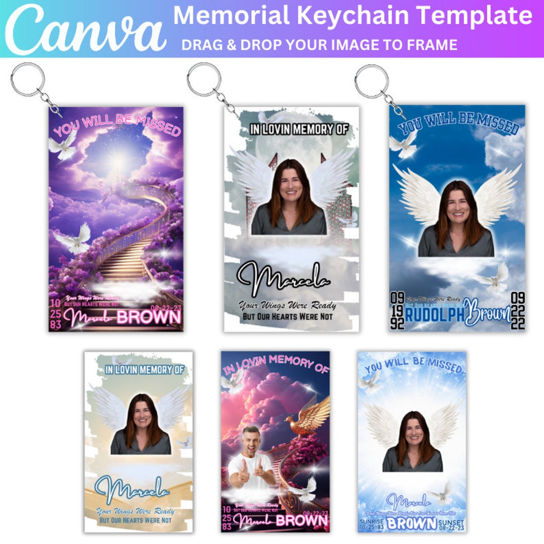 08 Memorial Keychain Template Bundle, Custom Photo Keychain, Phone Call ...