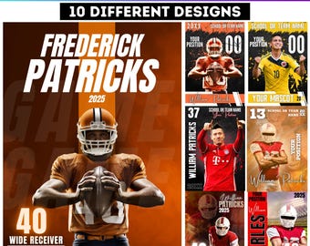 Football Poster Canva Editable Template, Senior Night Banners, Sports Poster Canva Template, Sports Photography Templates, Instant Download