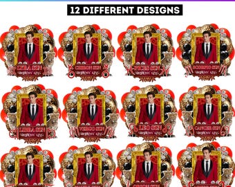 Birthday King T Shirt Canva Template, Cheetah Print Men Birthday Designs, Editable Zodiac Styrofoam Cup Sticker, Custom T Shirt Sublimation