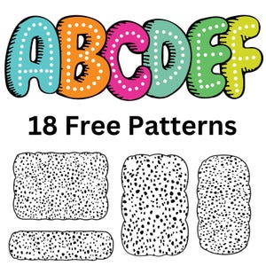 Custom Dot Dalmatian Alphabet Letters Svg Png Bundle, 18 Dalmatian Background PNG, Alpha Doodle Dots Letters Png, 6 Alpha Sets, Digital File
