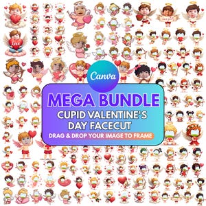 150+ Valentine Cupid Face Canva Template Mega Bundle, Add Your Own Face Funny Photo Craft, Cute Cupid Bodies Frame Valentine Facecut Frame