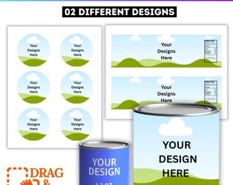 Chip Can Canva Template, Editable Chip Bag Label, Pringles Wrapper Canva Template, Party Favor Canva Deigns, Canva Drag and Drop, Digital