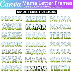 Mama Mom Canva Editable Bundle, Mother&#39;s Day Canva Template, Mama Frame, The Best Mom ever Canva Template, Canva Drag and Drop, Gift For Mom