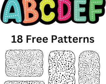 Alpha Doodle Dots Letters Svg Png Bundle, Custom Dot Dalmatian Alphabet Png, 6 Alpha Sets, 18 Dalmatian Background PNG, Digital Download