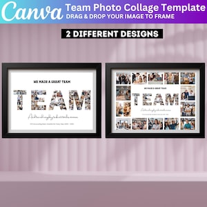 Team Photo Collage Canva Frame, Editable Farewell Canva Template, Boss Retirement Poster, Personalized Gift for Coworker Digital Download