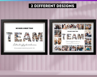 Team Fotocollage Canva Rahmen, bearbeitbare Abschieds Canva Vorlage, Boss Ruhestand Poster, personalisiertes Geschenk für Mitarbeiter Digitaler Download