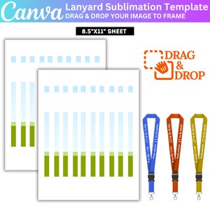 Lanyard Sublimation Template, Canva Editable Lanyard Template, Blank Neck Lanyard Template, Canva Drag and Drop Sublimation Design, Digital