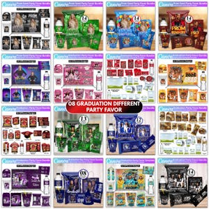 Abschluss Mega Bundle Canva Templates, Class of 2026 Grad Kit, Bootleg Shirts, Fan Paddles, Zeitung, Stola, Banner, Partygeschenke, Dekor Bild 4