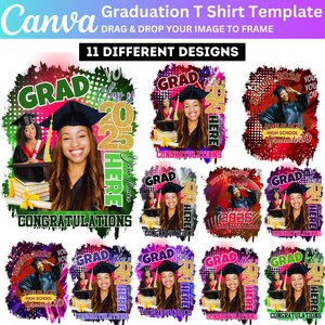 2025 Graduation Bootleg Canva Template, Graduation t shirt Editable Bundle, Canva Grad tshirt template, Class of 2025 Graduation T Shirt 