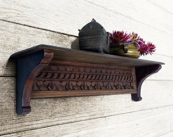home decor Handmade wood carving wall shelf/Handmade Wall bracket Wood/Unique Hand Carved wall shelf/Wood Carving Wall Shelf