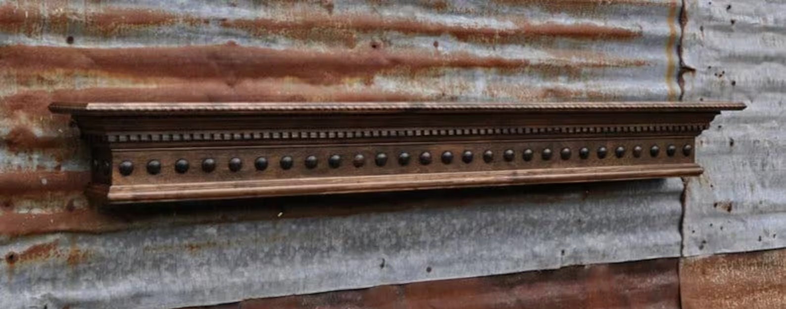 Dentil Crown Molding Mantel With Hardwood Domes Wooden Wall Etsy