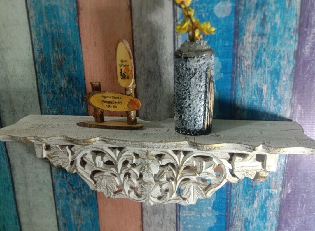 Picture of Wooden Shelves Handmade Wood Carving Wall Shelf/handmade Wall Bracket ...