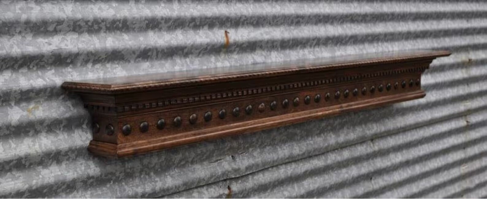 Dentil Crown Molding Mantel With Hardwood Domes Wooden Wall Etsy