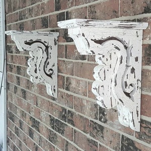 2 Pcs home Carved Wooden Corbel wood,Corbel, Wall Embellishments, wood onlays, wood wall art decor Farmhose Corbels Wall Decor Gift